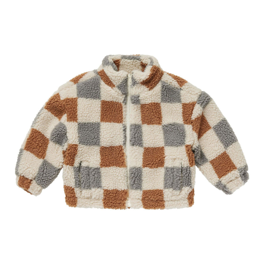 Rylee and Cru Shearling Check Coco Jacket