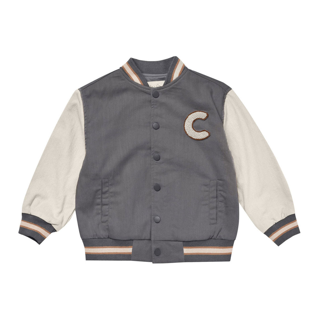 Rylee and Cru Slate Varsity Jacket