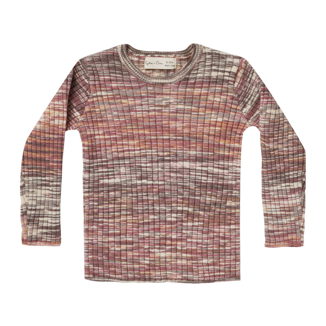 Rylee and Cru Berry Space Dye Ribbed Long Sleeve Top