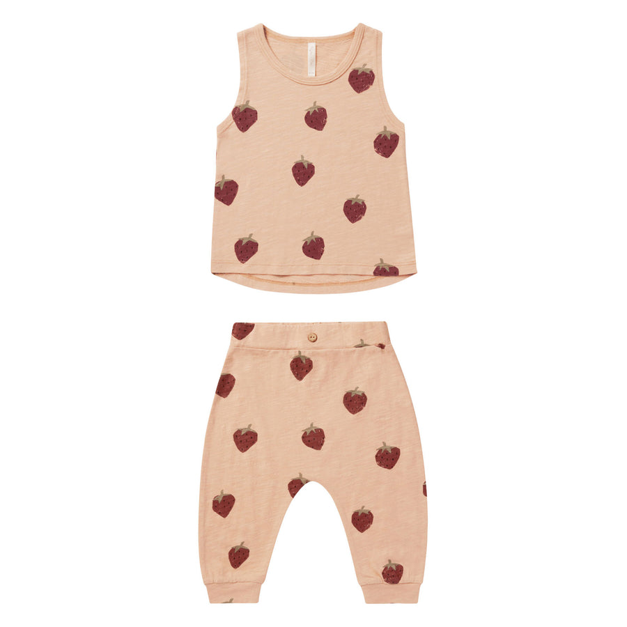 Rylee and Cru Strawberries Tank + Slouch Pant Set