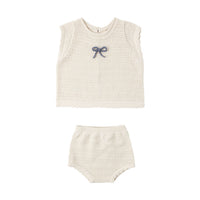 Rylee and Cru  Natural Scallop Knit Baby Set