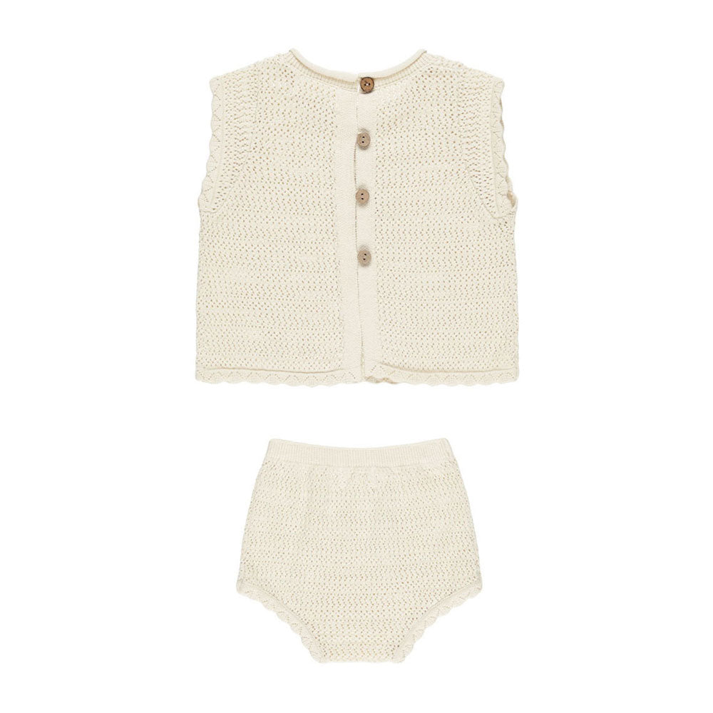Rylee and Cru Cherry Scallop Knit Baby Set