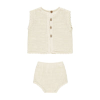 Rylee and Cru Cherry Scallop Knit Baby Set