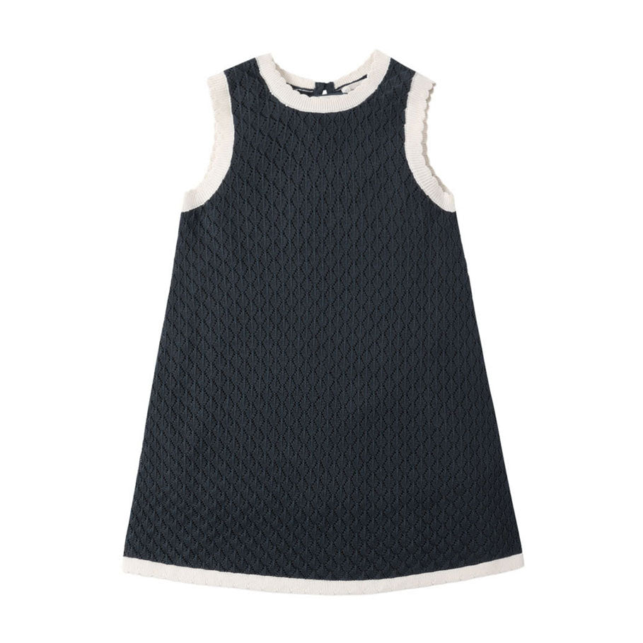 Rylee and Cru Navy Crochet Tank Mini Dress