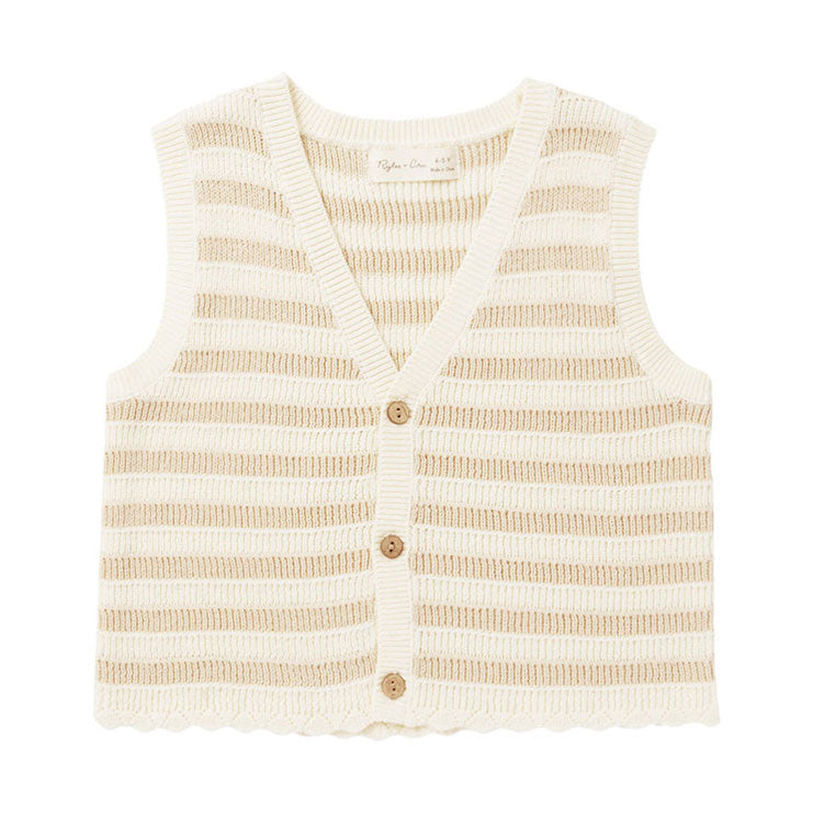Rylee and Cru Sand Stripe Knit Vest