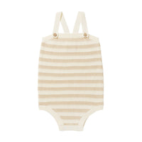 Rylee and Cru Sand Stripe Knit Baby Romper