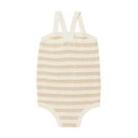 Rylee and Cru Sand Stripe Knit Baby Romper