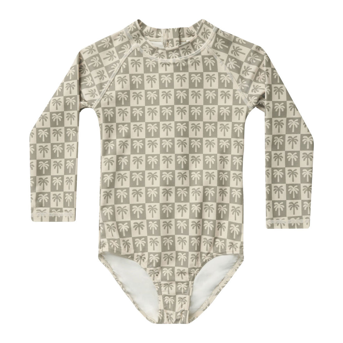 Rylee and Cru Palm-Check Delphine Rash Guard One-Piece - Palm Check