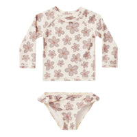 Rylee and Cru Hibiscus Maryn Rash Guard Set - Hibiscus
