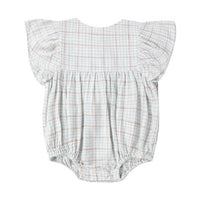 Rylee and Cru Light Blue Plaid Kalea Romper