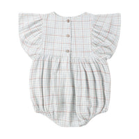 Rylee and Cru Light Blue Plaid Kalea Romper