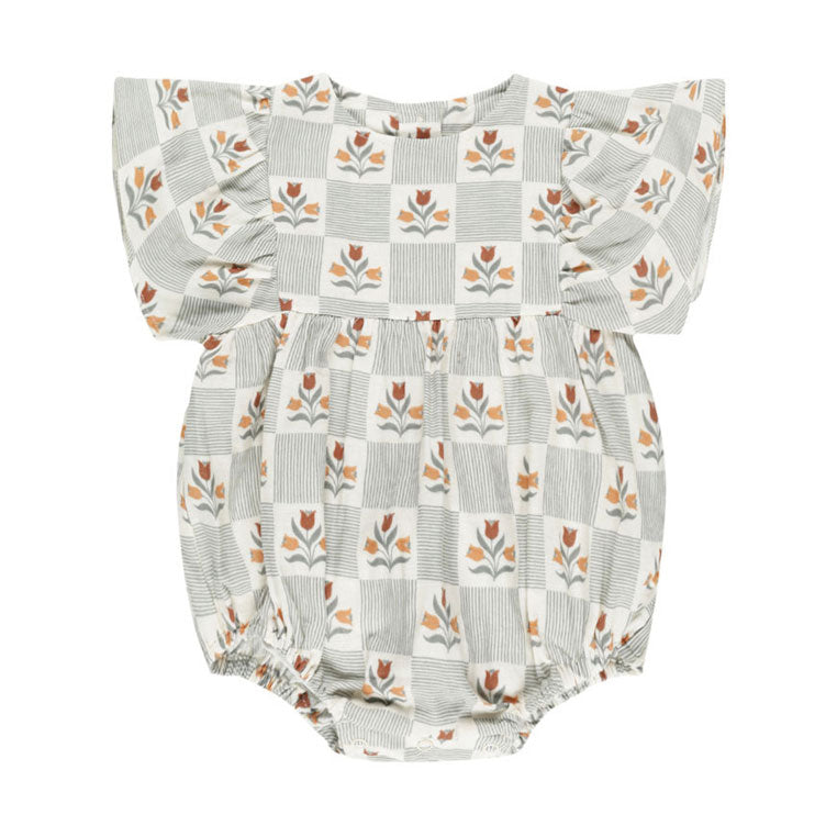 Rylee and Cru Garden Grid Kalea Romper