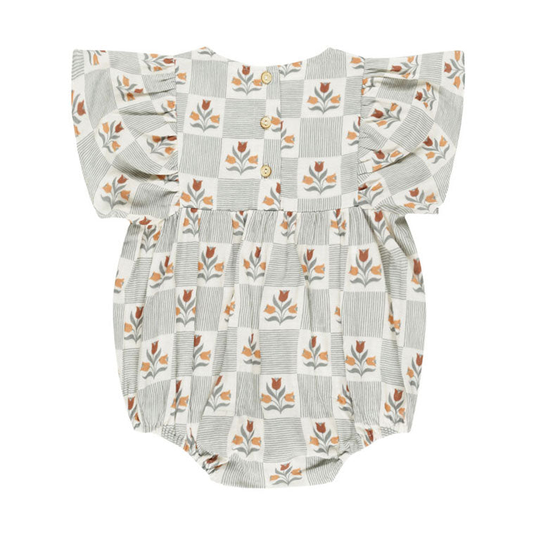 Rylee and Cru Garden Grid Kalea Romper