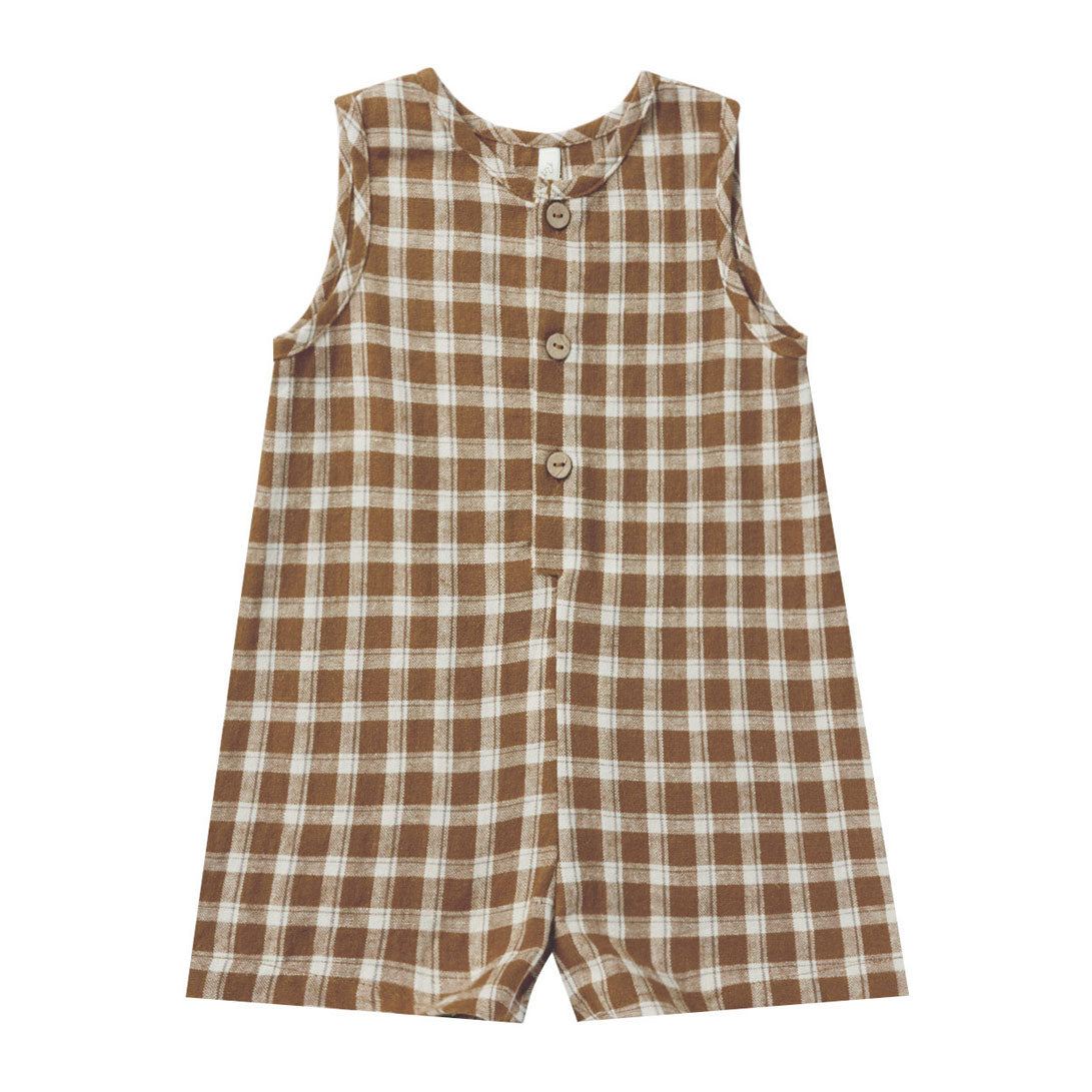 Rylee and Cru Saddle Plaid Maverick Romper
