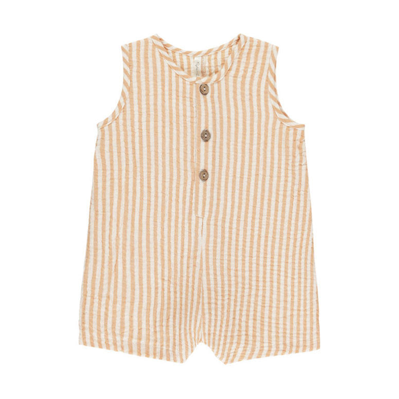 Rylee and Cru Grapefruit Stripe Maverick Romper