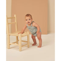 Rylee and Cru Heathered-Blue Pocketed Knit Romper - Heathered Blue
