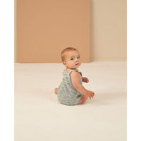 Rylee and Cru Heathered-Blue Pocketed Knit Romper - Heathered Blue