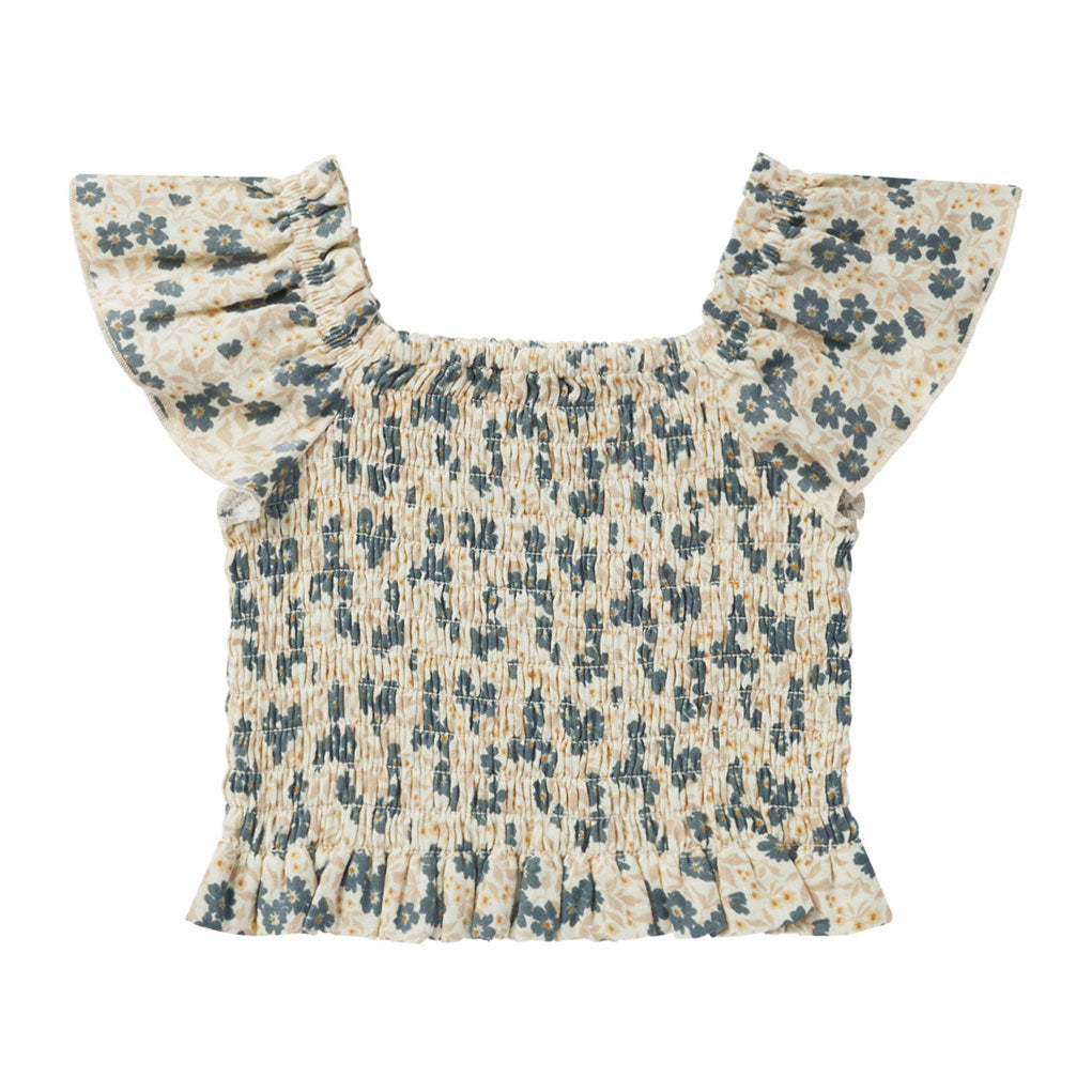 Rylee and Cru Blue Ditsy Zayla Top