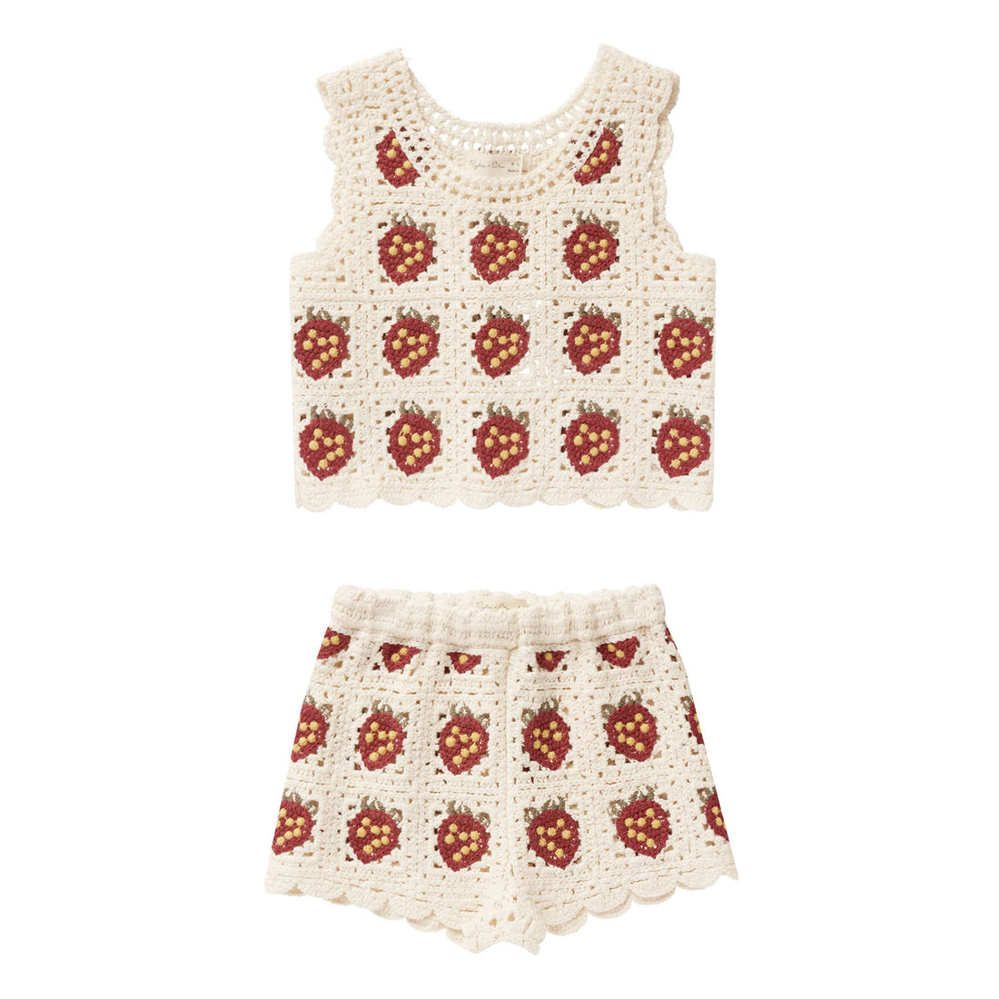 Rylee and Cru Strawberry Crochet Tank Set