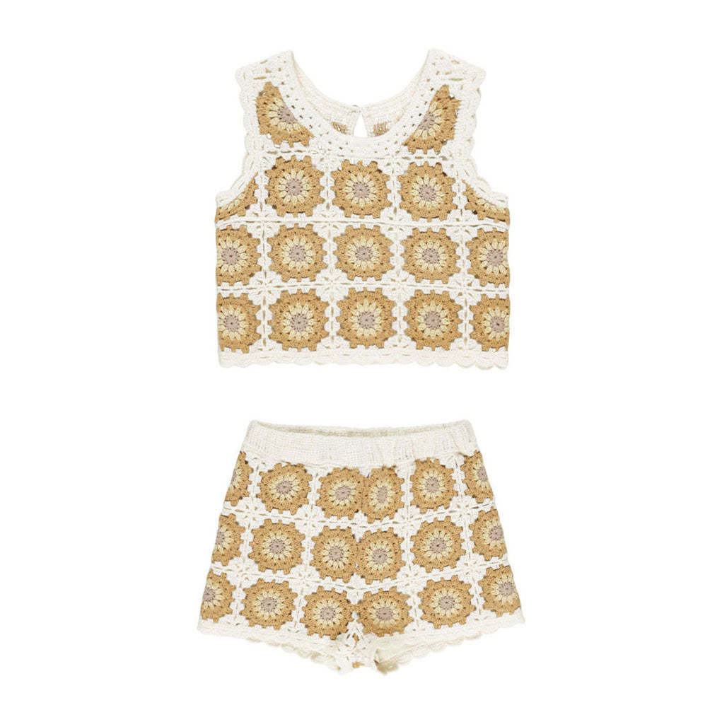 Rylee and Cru Marigold Daisy Crochet Tank Set