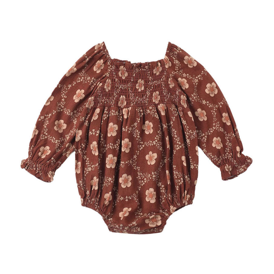 Rylee and Cru Brick Daisies Adelaide Romper