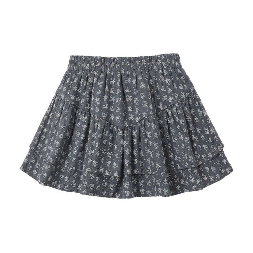 Rylee and Cru Midnight Heart Ditsy Tiered Mini Skirt