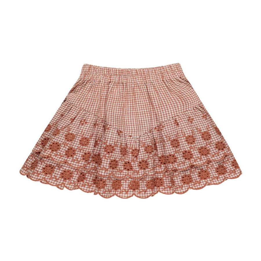 Rylee and Cru Poppy Gingham Tiered Mini Skirt