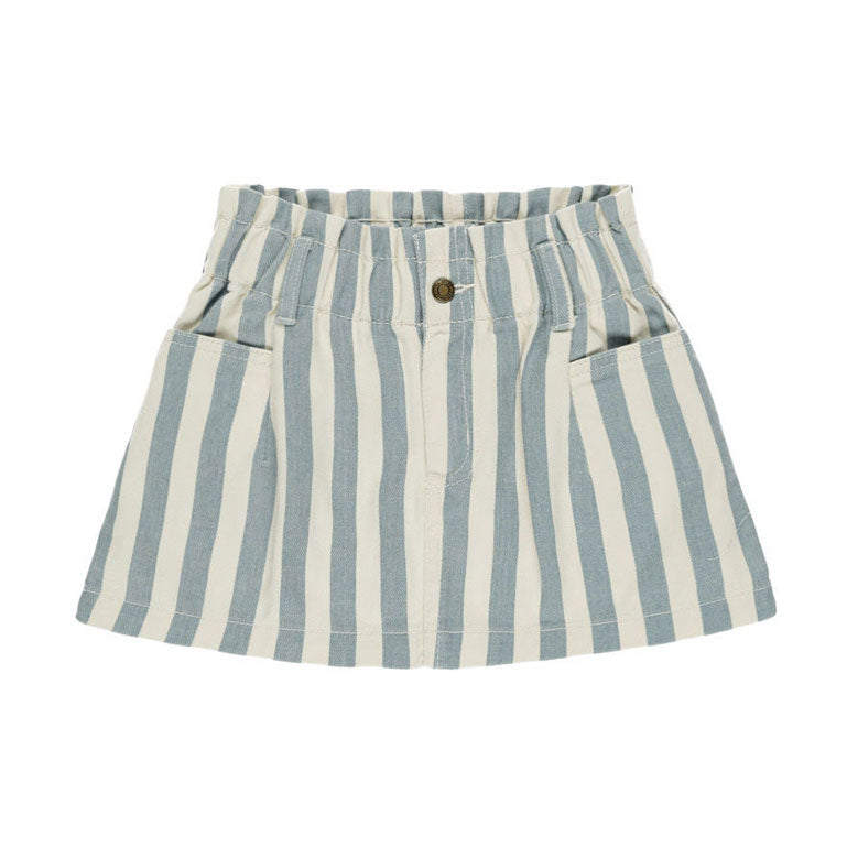 Rylee and Cru Ocean Stripe Denim Mini Skirt