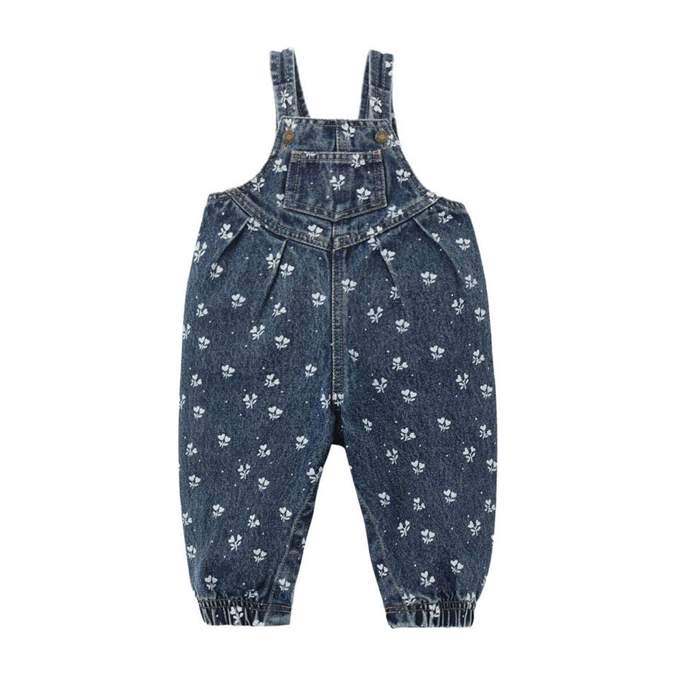 Rylee and Cru Indigo Heart Ditsy Vintage Overall