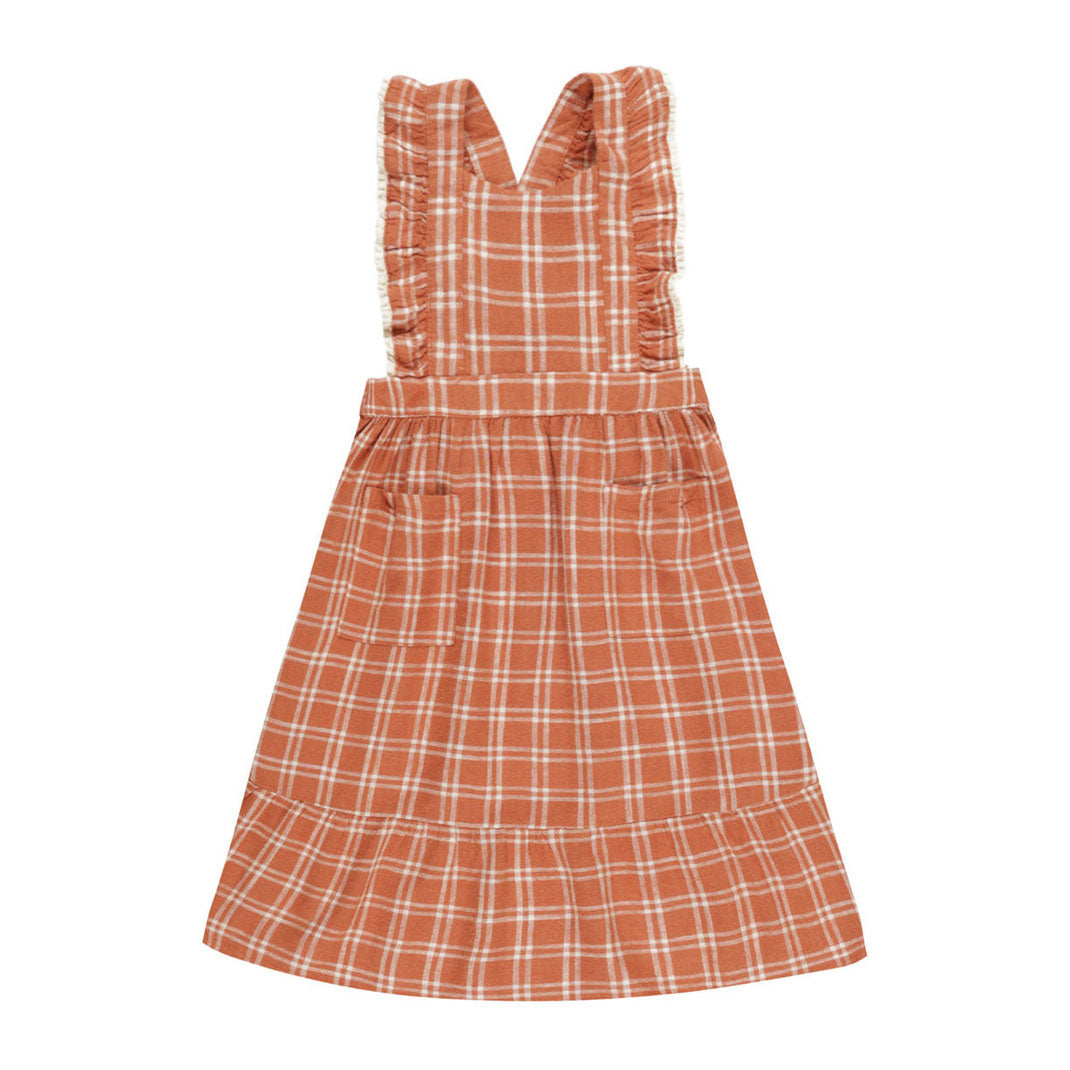 Rylee and Cru Poppy Check Ruffle Pinafore Dress