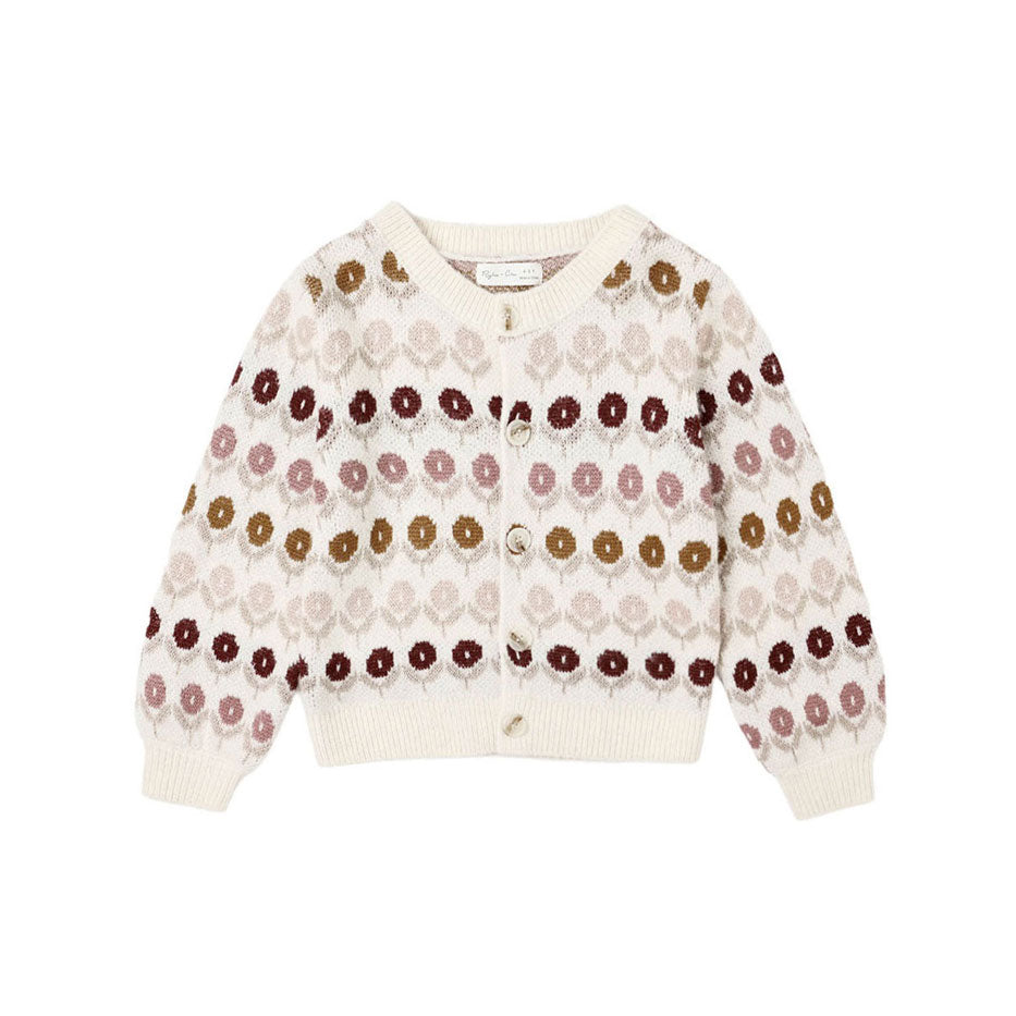 Rylee and Cru Natural Floral Jacquard Cheyenne Cardigan
