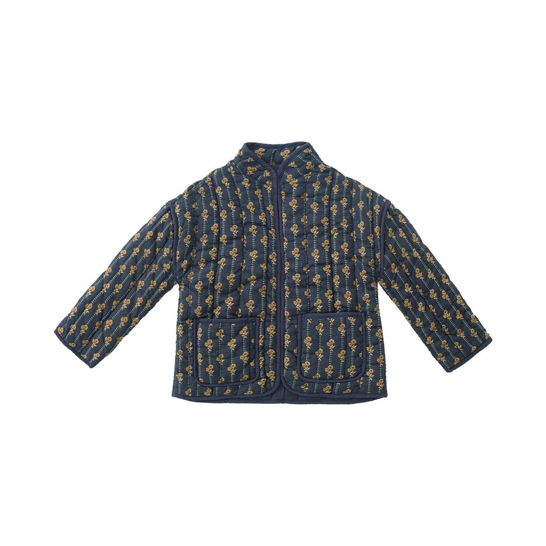Rylee and Cru Navy Vintage Bloom Quilted Jacket