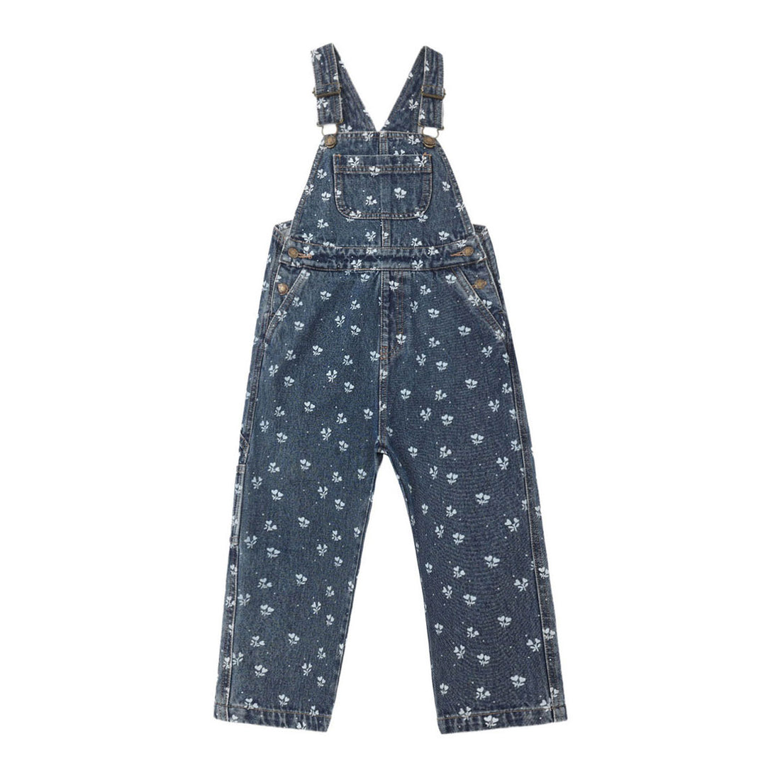 Rylee and Cru Indigo Heart Ditsy Utility Overall