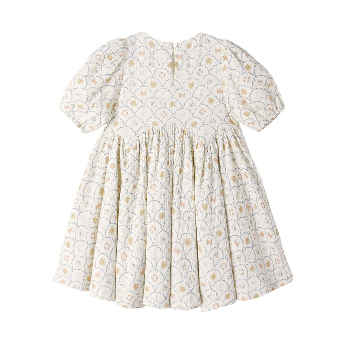 Rylee and Cru  Ivory Nautical Rose Dress
