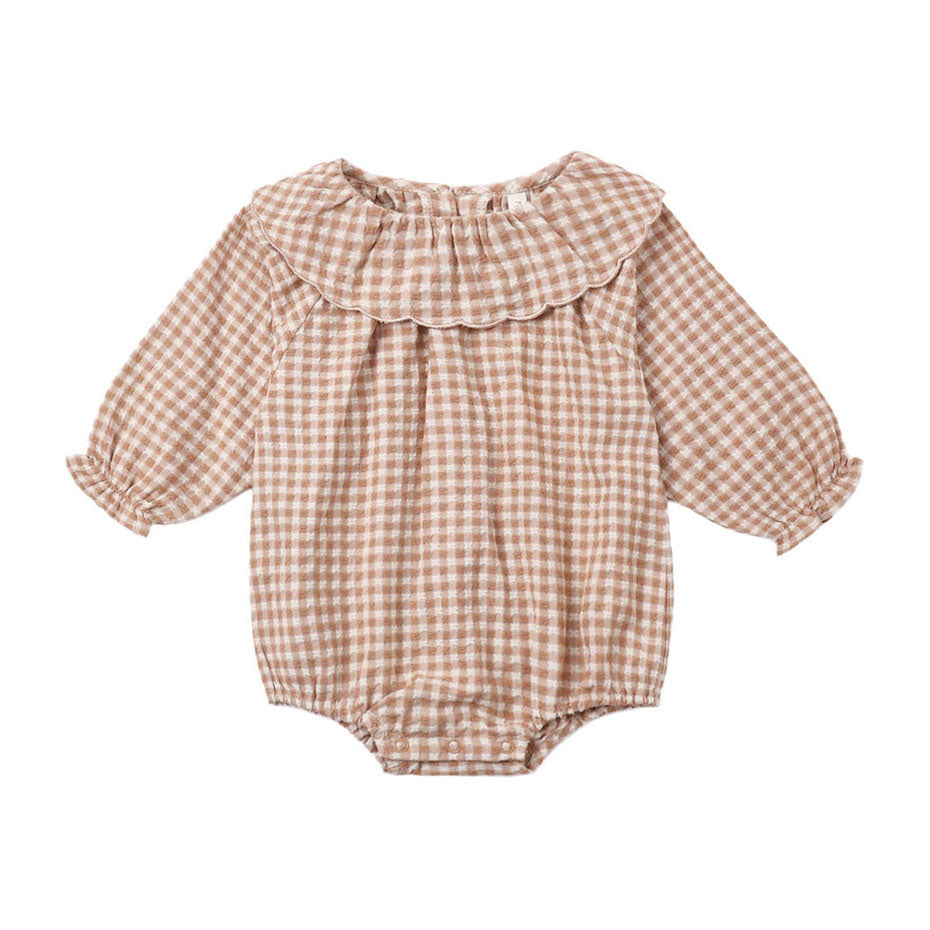 Rylee and Cru Fawn Gingham Colette Romper