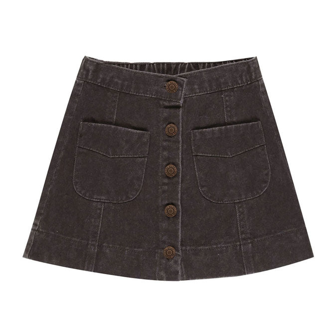Rylee and Cru Washed Black Denver Mini Skirt