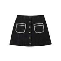 Rylee and Cru Washed Black Denver Mini Skirt
