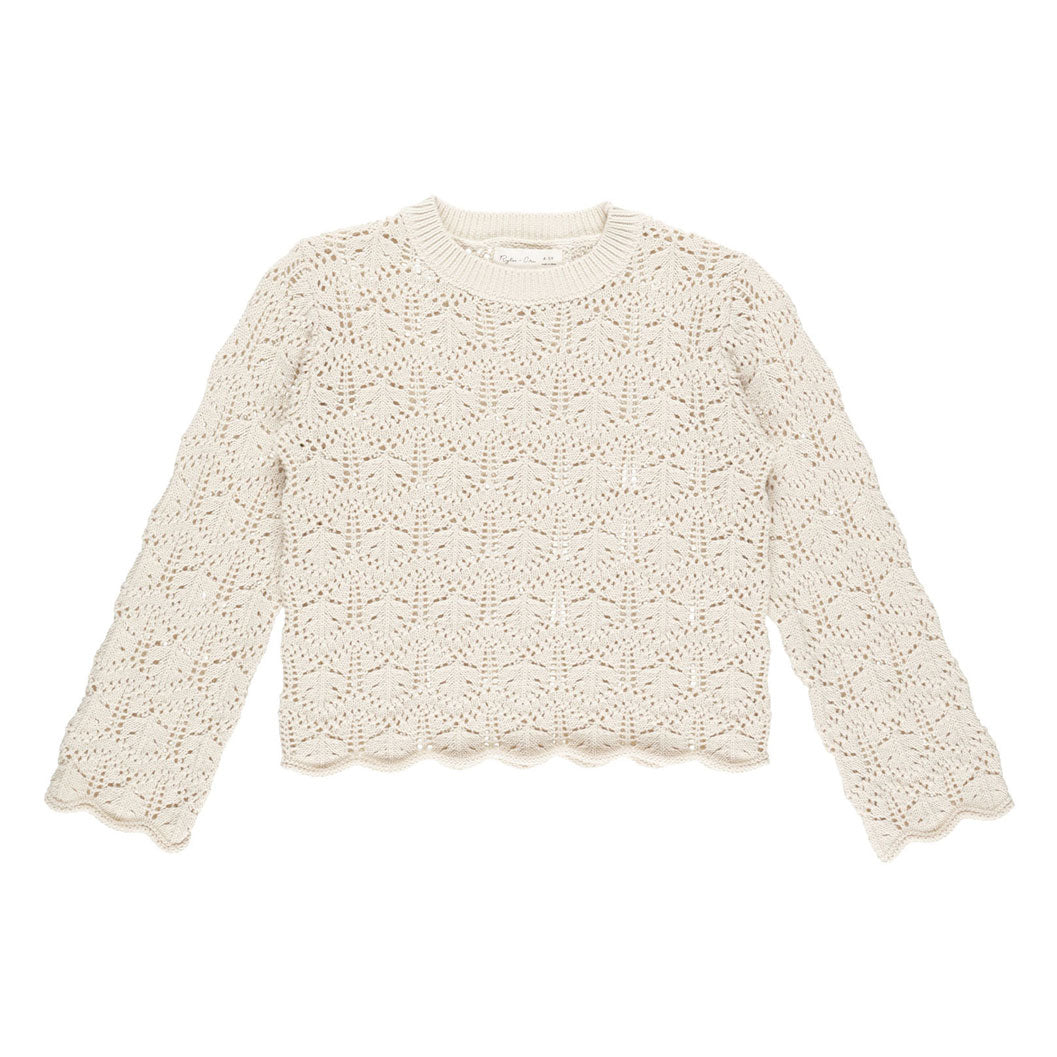Rylee and Cru Natural Chrochet Knit  Pullover