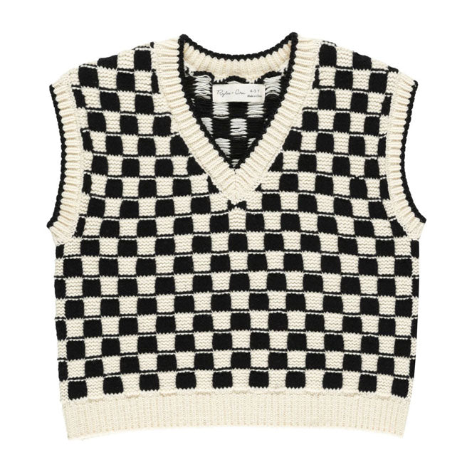 Rylee and Cru Check Sweater  Vest