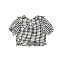 Rylee and Cru Navy Check Prairie Blouse
