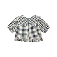 Rylee and Cru Navy Check Prairie Blouse