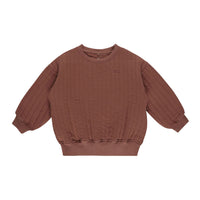 Rylee and Cru Brick Quilted Sweatshirt