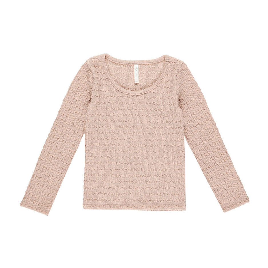 Rylee and Cru Rose Textured Long Sleeve Top