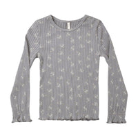 Rylee and Cru Slate Bloom Ribbed Long Sleeve Top