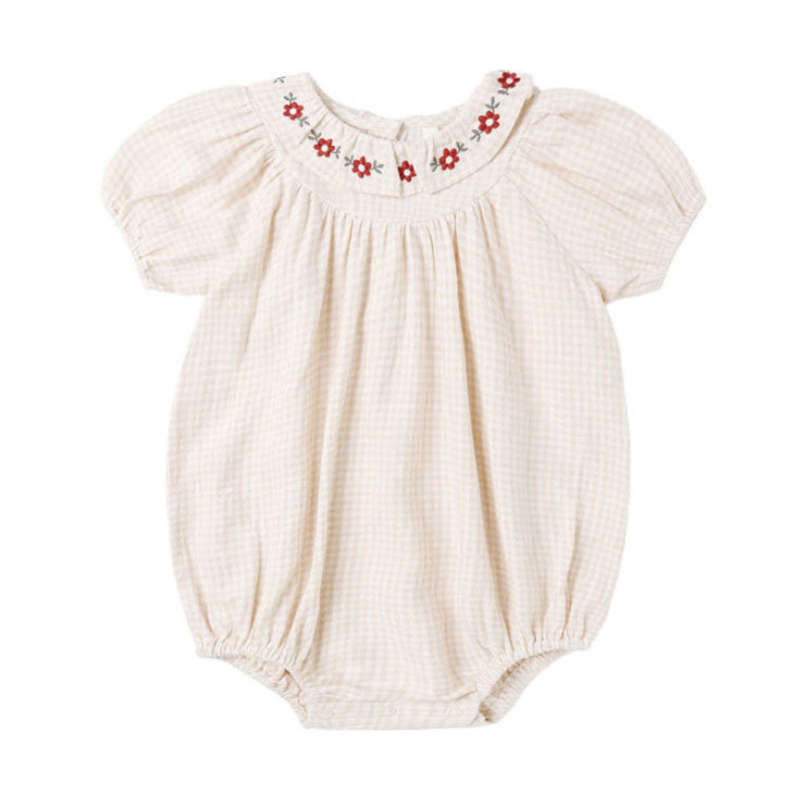 Rylee and Cru Petal Gingham Lula Romper
