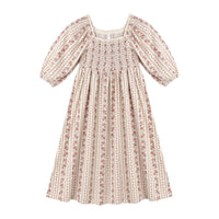 Rylee and Cru Natural Floral Stripe Della Dress