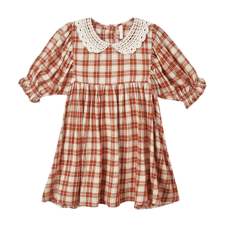 Rylee and Cru Red Plaid Heidi Dress