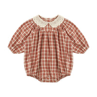 Rylee and Cru Ruby Vintage Plaid Heidi Romper