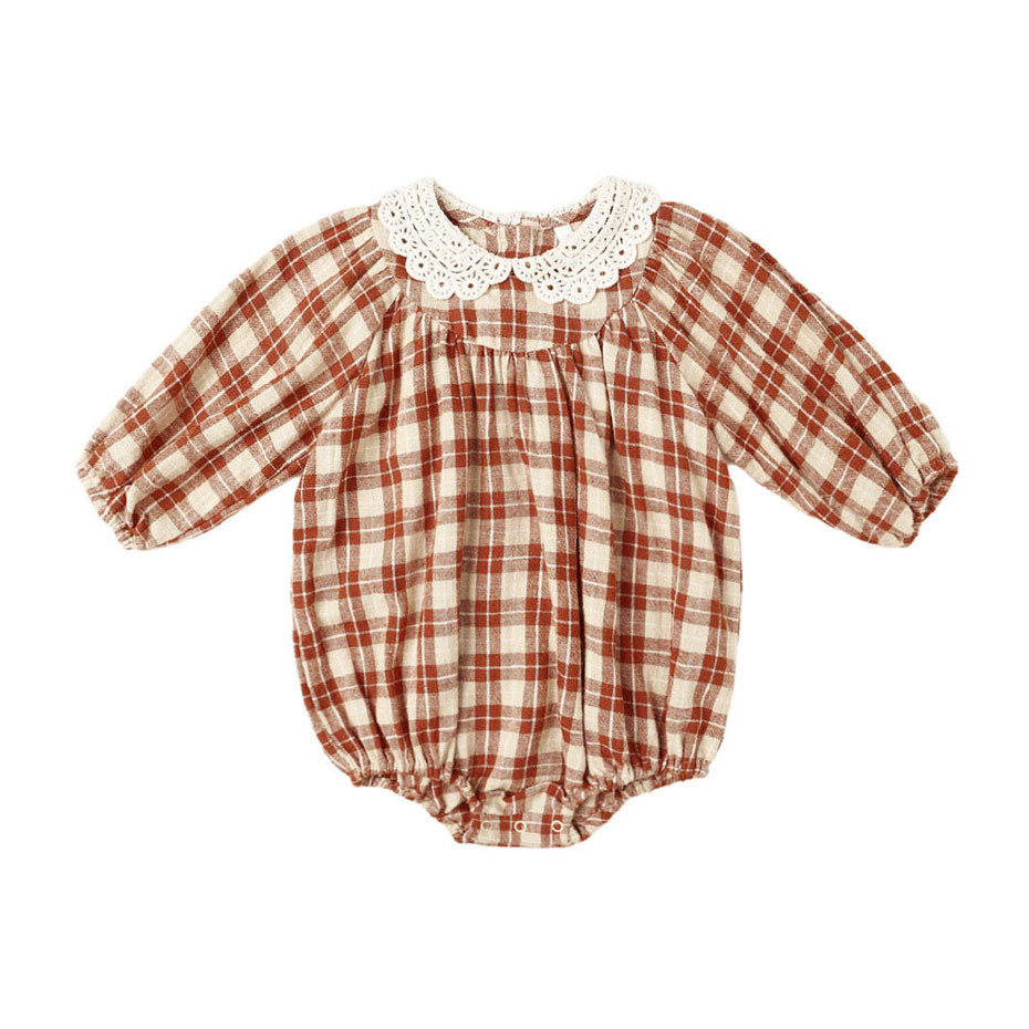Rylee and Cru Red Plaid Heidi Romper