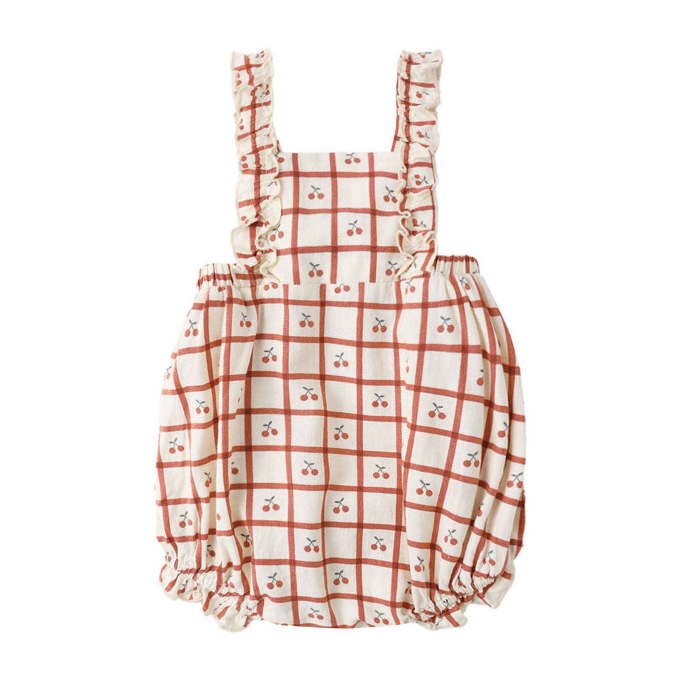 Rylee and Cru Cherry Check Chiara Romper